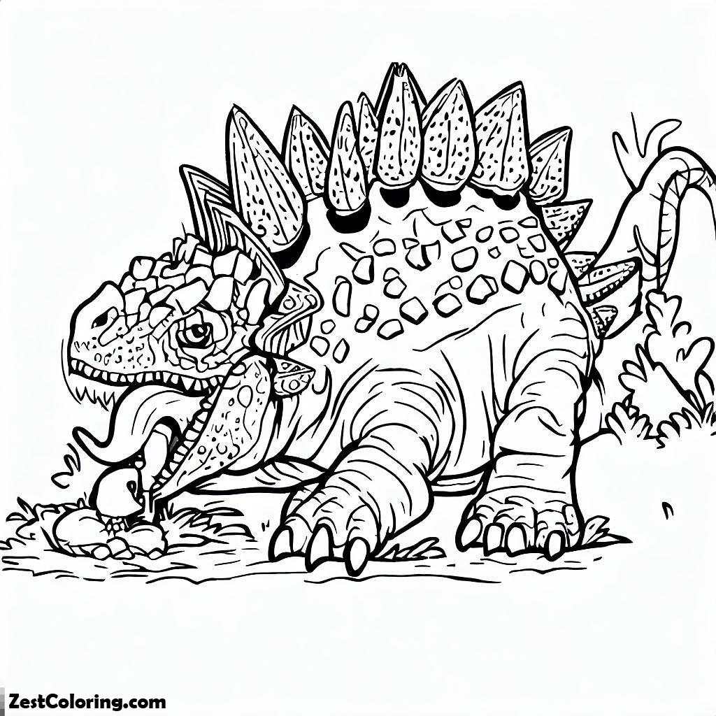 Ankylosaurus, An Ankylosaurus Is Eating Coloring Page: An Ankylosaurus Is Eating Coloring PageFull Size Image