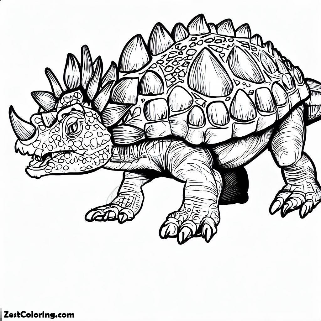 Ankylosaurus, An Ankylosaurus Smile Coloring Page: An Ankylosaurus Smile Coloring PageFull Size Image