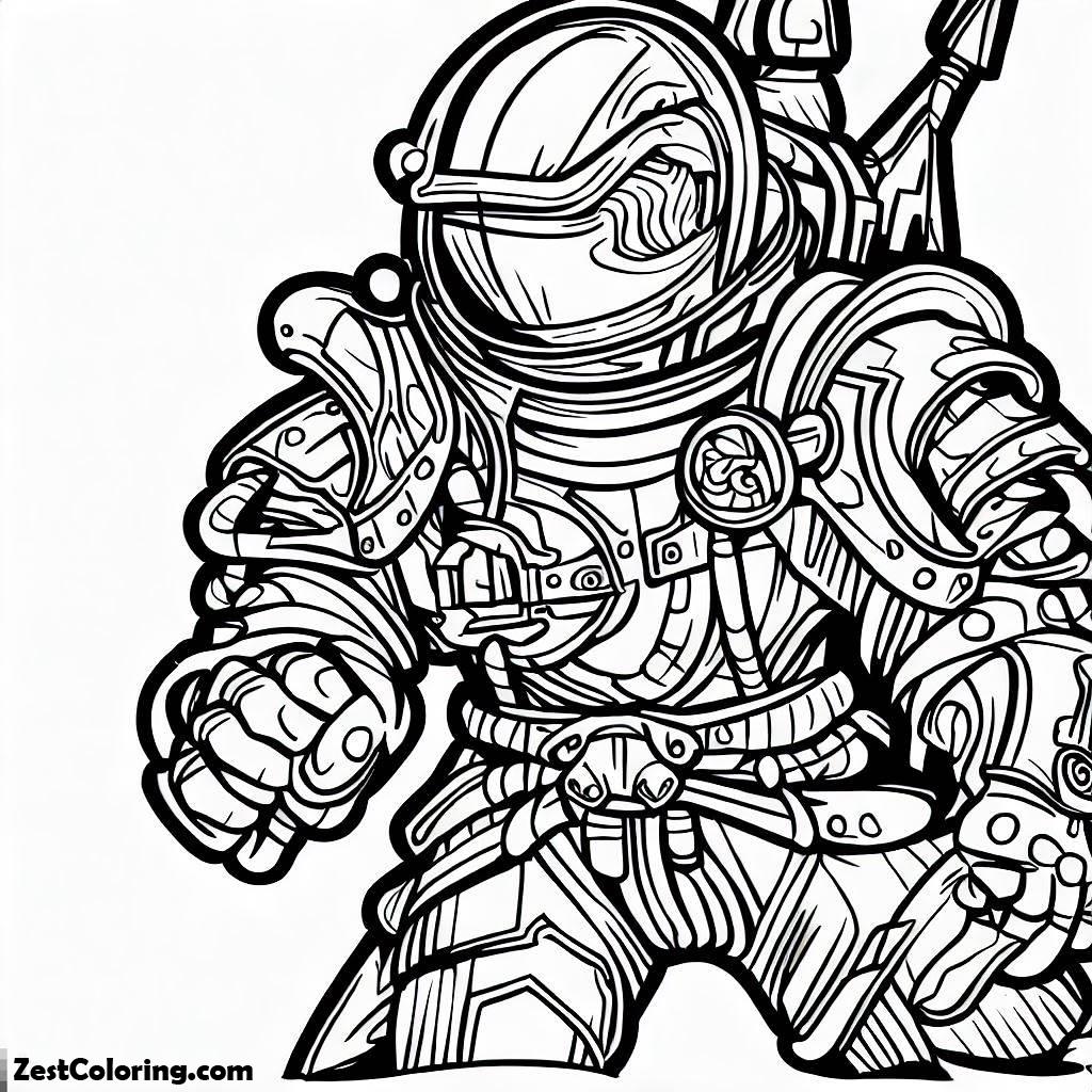 Astronaut, An Imagination Figure Of Astronaut Warrior Coloring Page: An Imagination Figure Of Astronaut Warrior Coloring PageFull Size Image