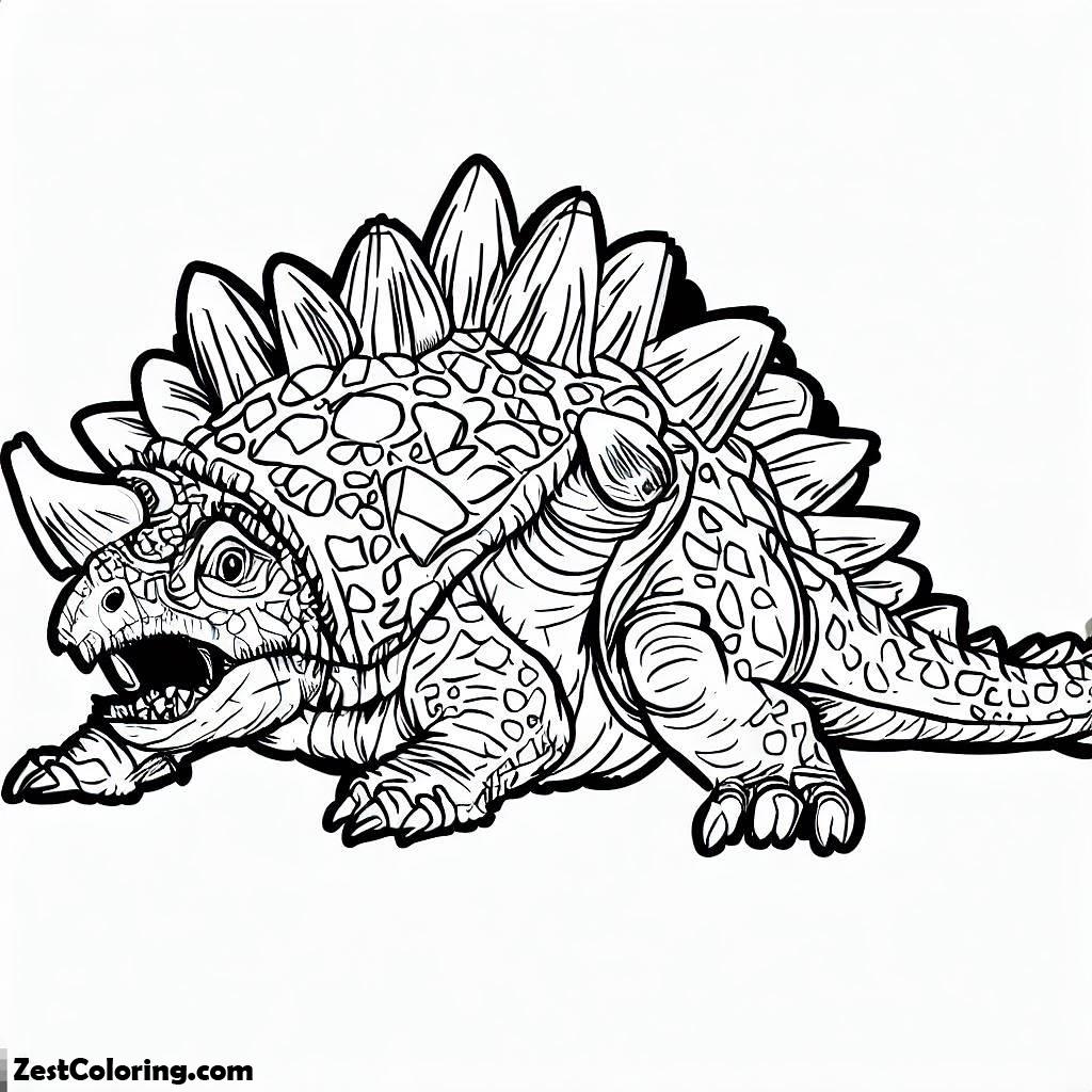 Ankylosaurus, Ankylosaurus Meet The Enemy Coloring Page: Ankylosaurus Meet The Enemy Coloring PageFull Size Image