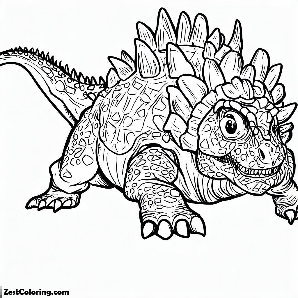 Ankylosaurus, Ankylosaurus Run From The Enemy Coloring Page: Ankylosaurus Run From The Enemy Coloring PageFull Size Image