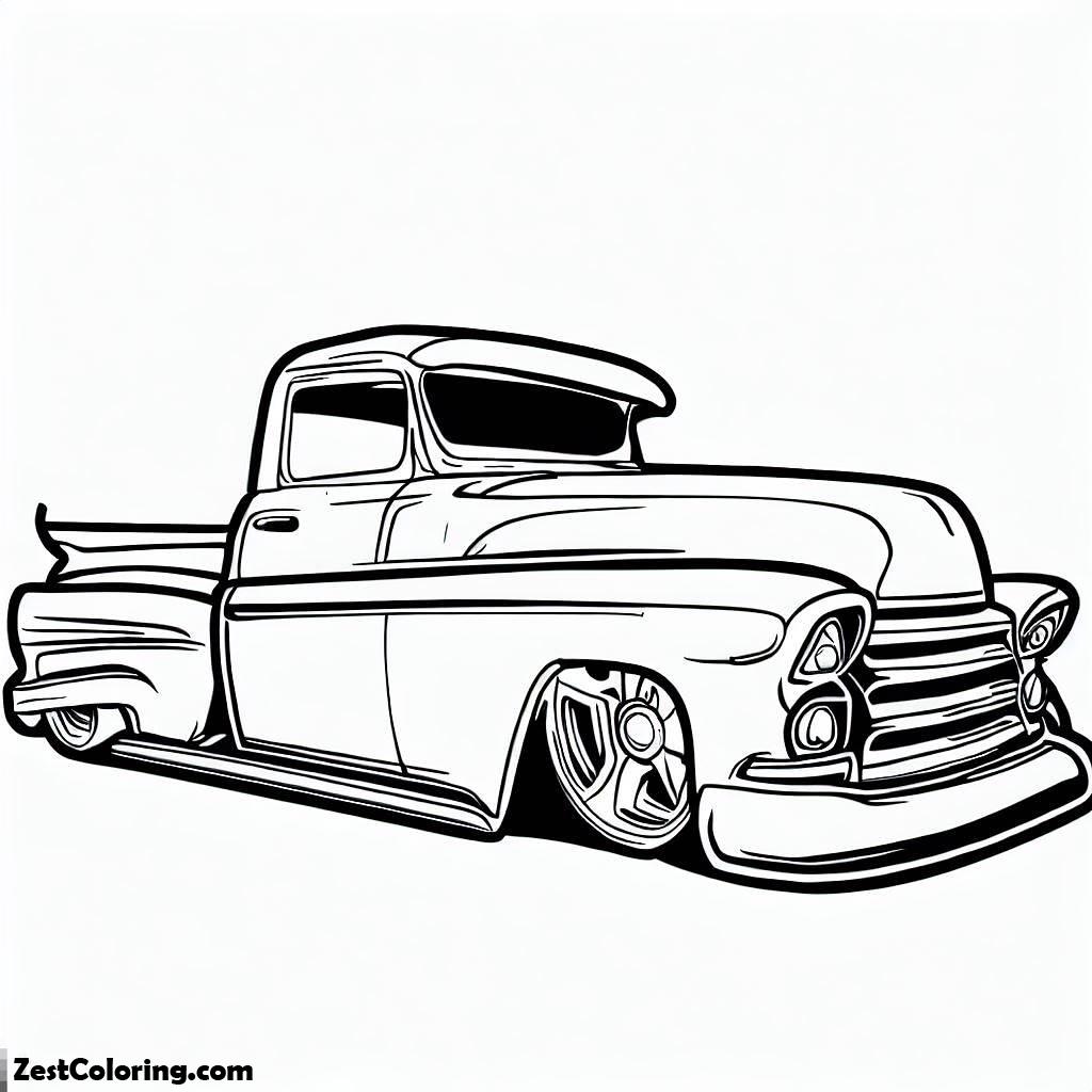 Car Rider Editable Lowrider Cars Drawings Sketch Coloring Page