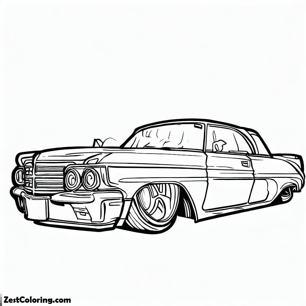 Awesome Cadillac Lowrider Cars Coloring Pages : Coloring for Kids Awesome Cadillac Lowrider Cars Coloring Pages : Coloring for Kids