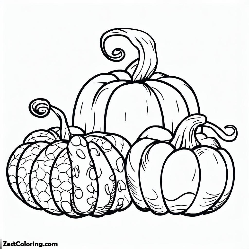 Awesome Pumpkins Fruit Coloring Page : Coloring for Kids – Smart ...