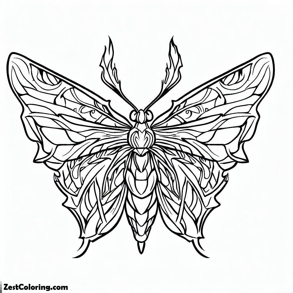 Butterfly, Butterfly With Crisp Wings Coloring Page: Butterfly With Crisp Wings Coloring PageFull Size Image