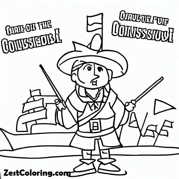 Colombus Day, : Confuse Columbus On Columbus Day Coloring Page