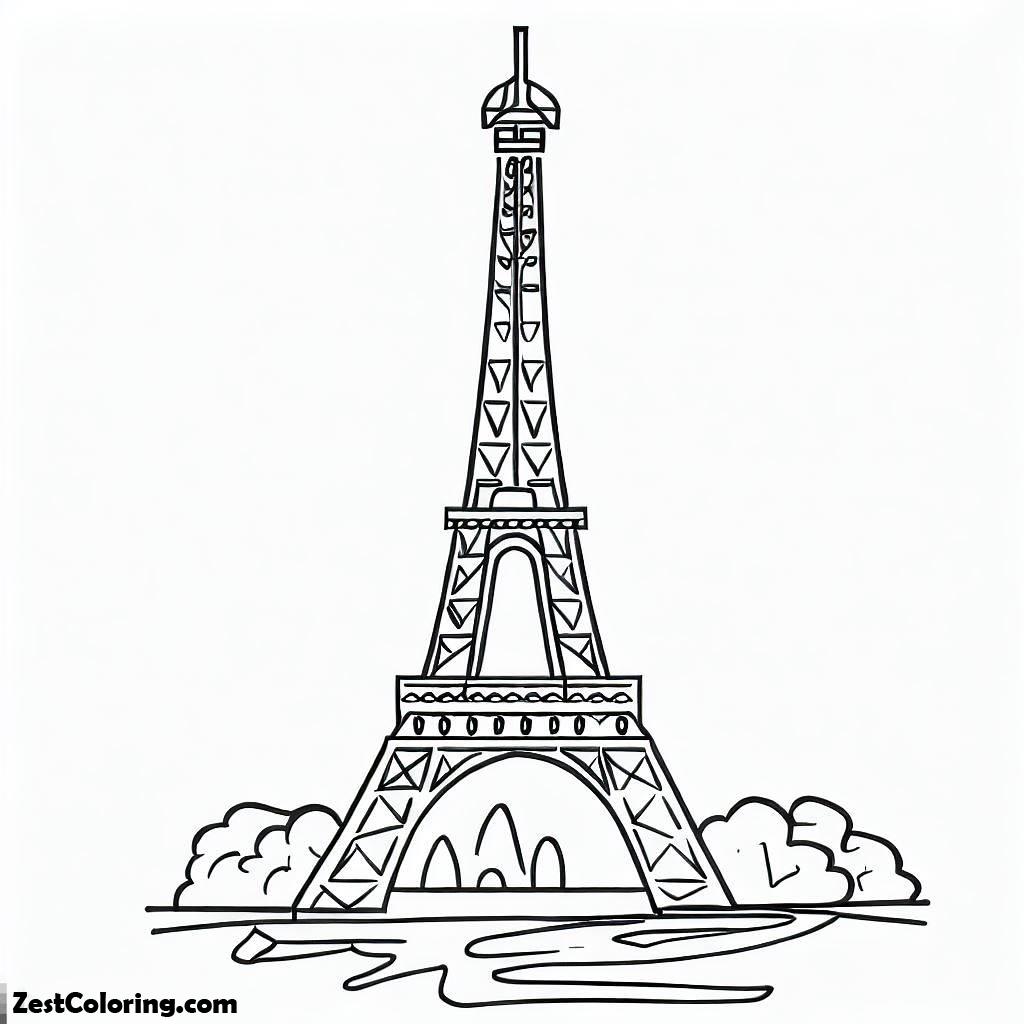 Eiffel Tower, Eiffel Tower Picture 2 Coloring Page: Eiffel Tower Picture 2 Coloring PageFull Size Image