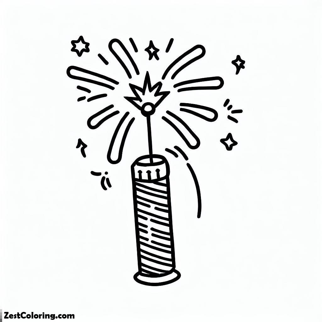 Independence Day, Firecrack For Independence Day Coloring Page: Firecrack For Independence Day Coloring PageFull Size Image