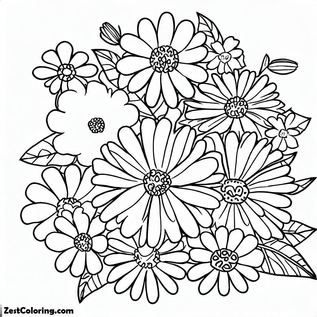 Flowers, Flower Picture 2 Coloring Page: Flower Picture 2 Coloring PageFull Size Image