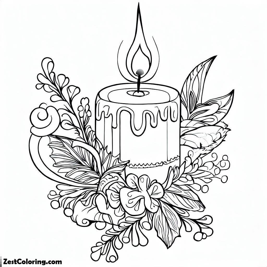 Christmas Candle, Free To Download Beautiful Decoration For Christmas Candle Coloring Pages: Free To Download Beautiful Decoration For Christmas Candle Coloring PagesFull Size Image