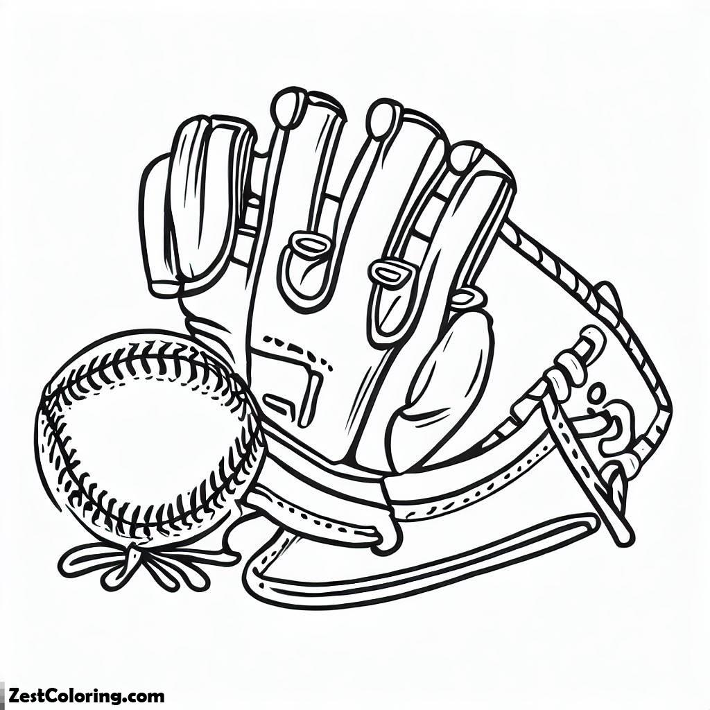 Glove And Baseball Coloring Page : Coloring for Kids – Smart, Creative ...