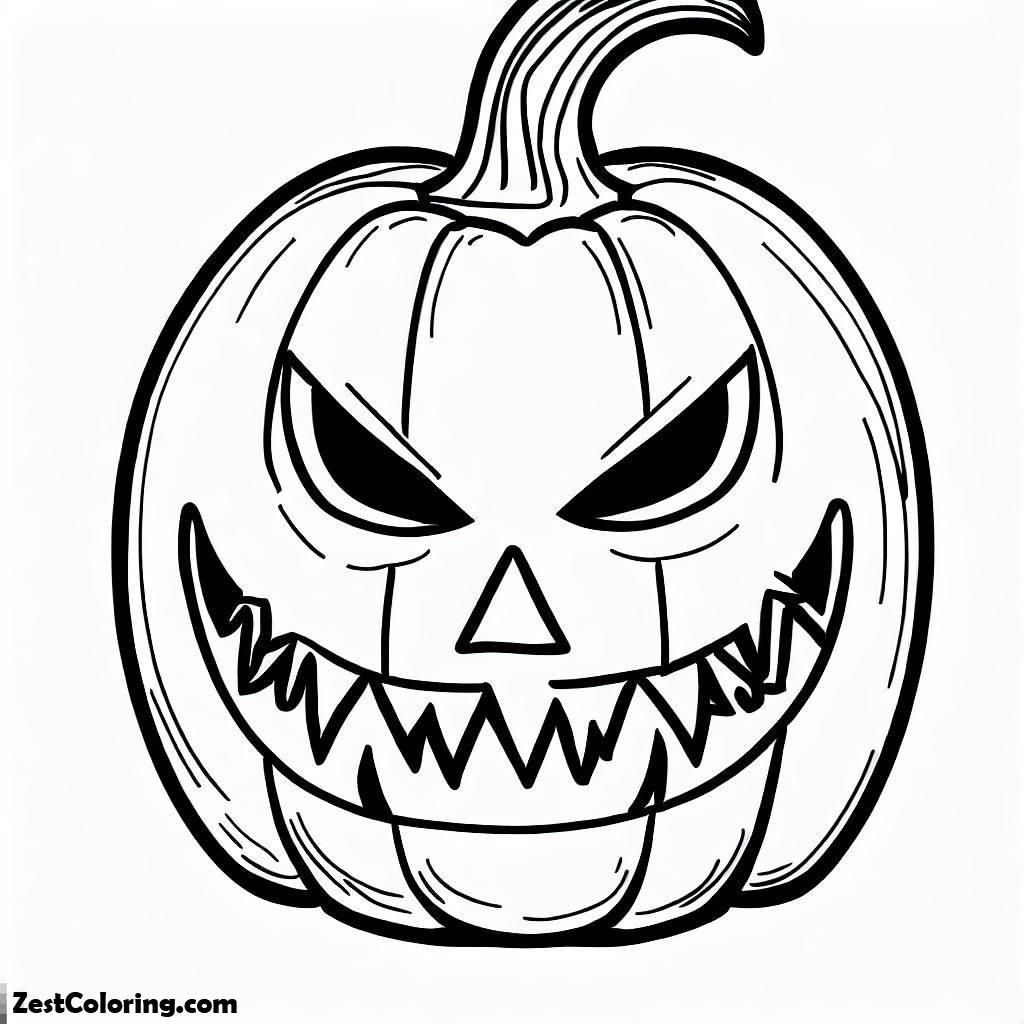 Halloween, Jack O’ Lantern Head On Halloween Day Coloring Page: Jack O' Lantern Head On Halloween Day Coloring PageFull Size Image