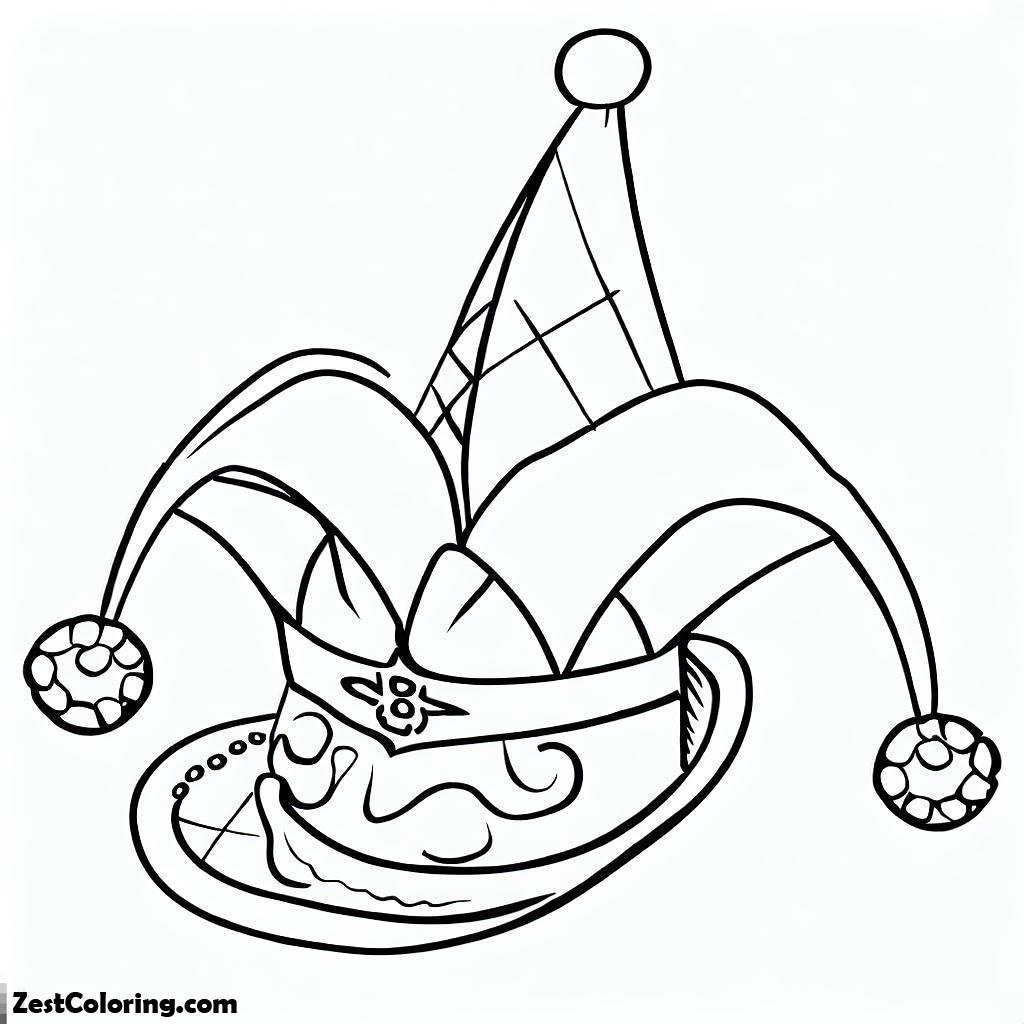 Jester Coloring Jester Hat On Mardi Gras Festival Coloring Page : Coloring for Kids ...