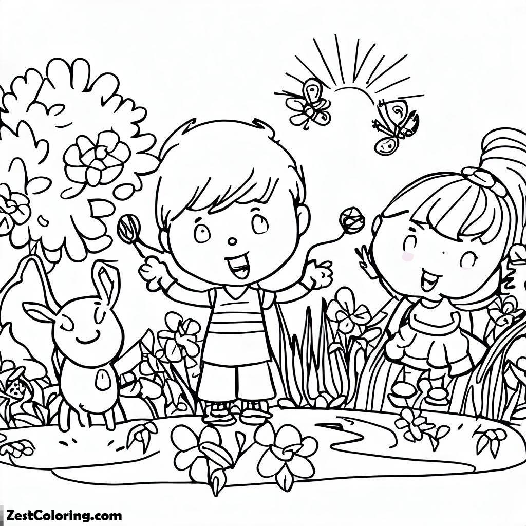 Kids Drawing Of Springtime Coloring Page : Coloring for Kids – Smart ...