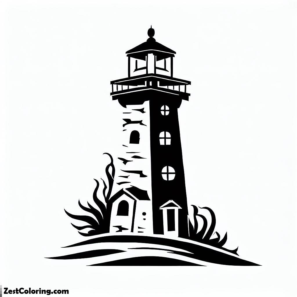 Lighthouse, Lighthouse Stencil Coloring Pages: Lighthouse Stencil Coloring PagesFull Size Image