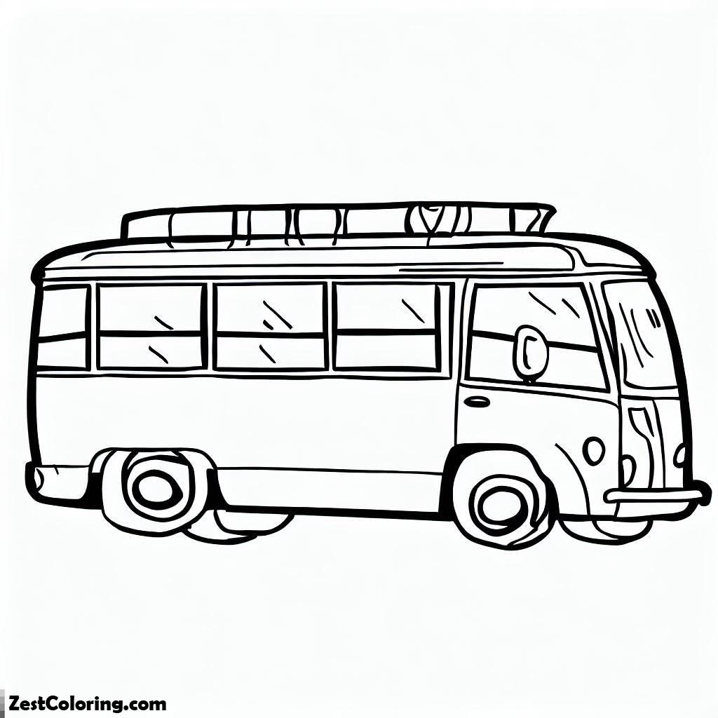 First Day Of School, Long School Bus Coloring Page: Long School Bus Coloring PageFull Size Image