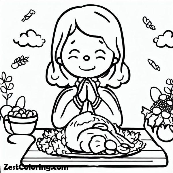 Thanksgiving Prayer Coloring Page Coloring Pages
