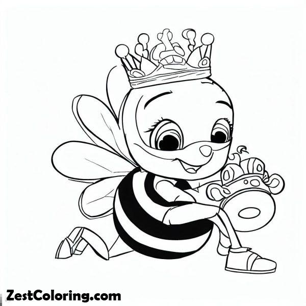 Royal Bee Coloring Pages