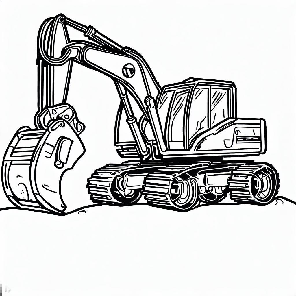 Excavator, Modern Excavator Coloring Pages: Modern Excavator Coloring PagesFull Size Image