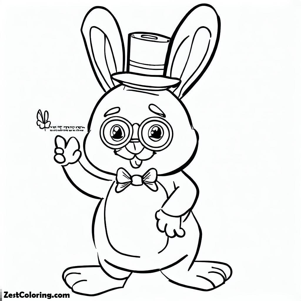 Bunnies, Mr Bunny Say Happy Easter To Everyone Coloring Page: Mr Bunny Say Happy Easter To Everyone Coloring PageFull Size Image