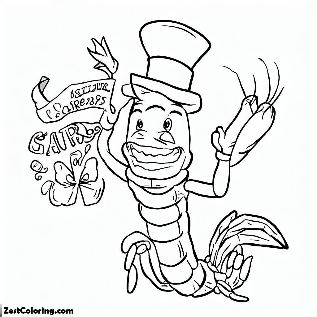 Mardi Gras, Mr Prawn Say Happy Mardi Gras To All Coloring Page: Mr Prawn Say Happy Mardi Gras To All Coloring PageFull Size Image