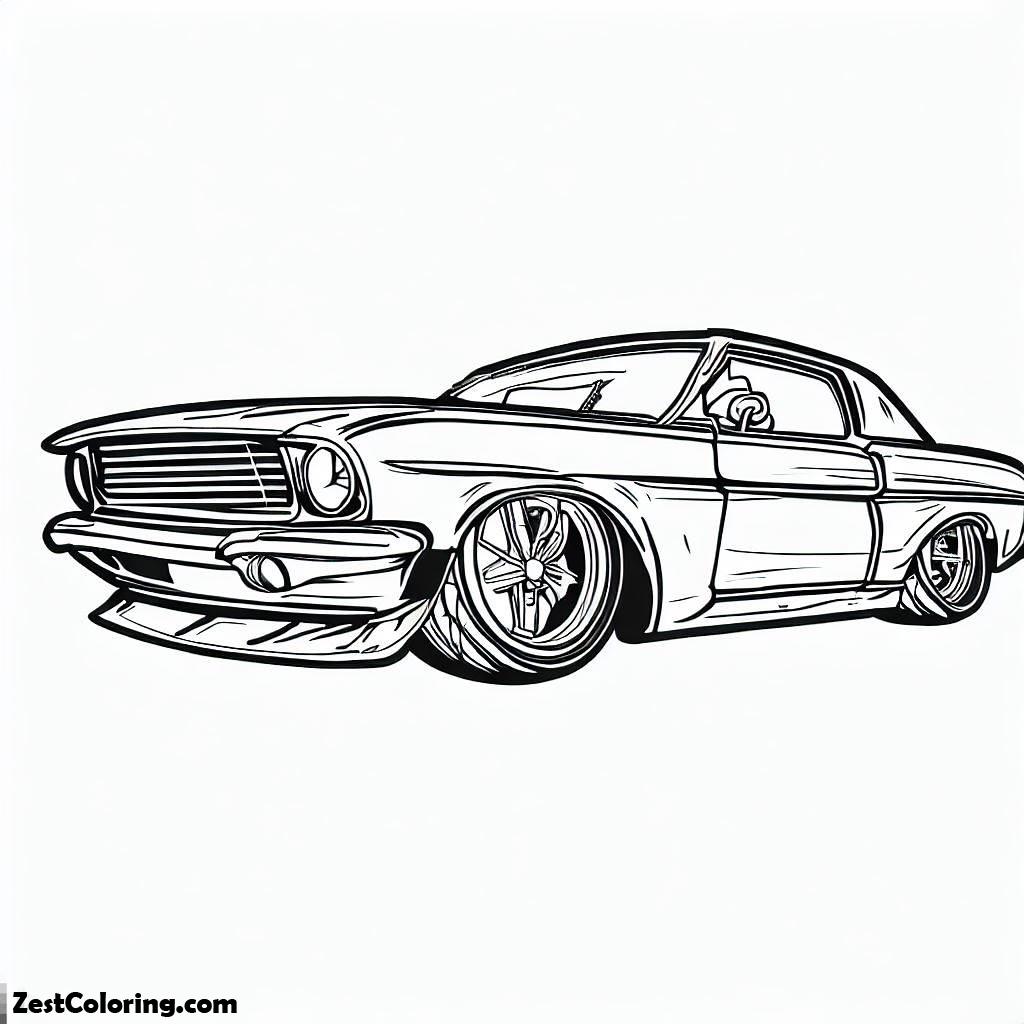 Lowrider Car, Mustang Lowrider Cars Coloring Pages For Kids: Mustang Lowrider Cars Coloring Pages For KidsFull Size Image