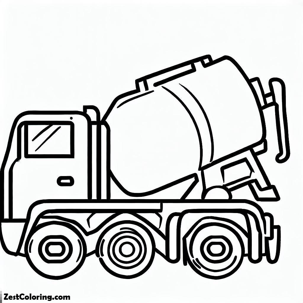 Semi Truck, Picture Of Cement Truck Semi Truck Coloring Page: Picture Of Cement Truck Semi Truck Coloring PageFull Size Image