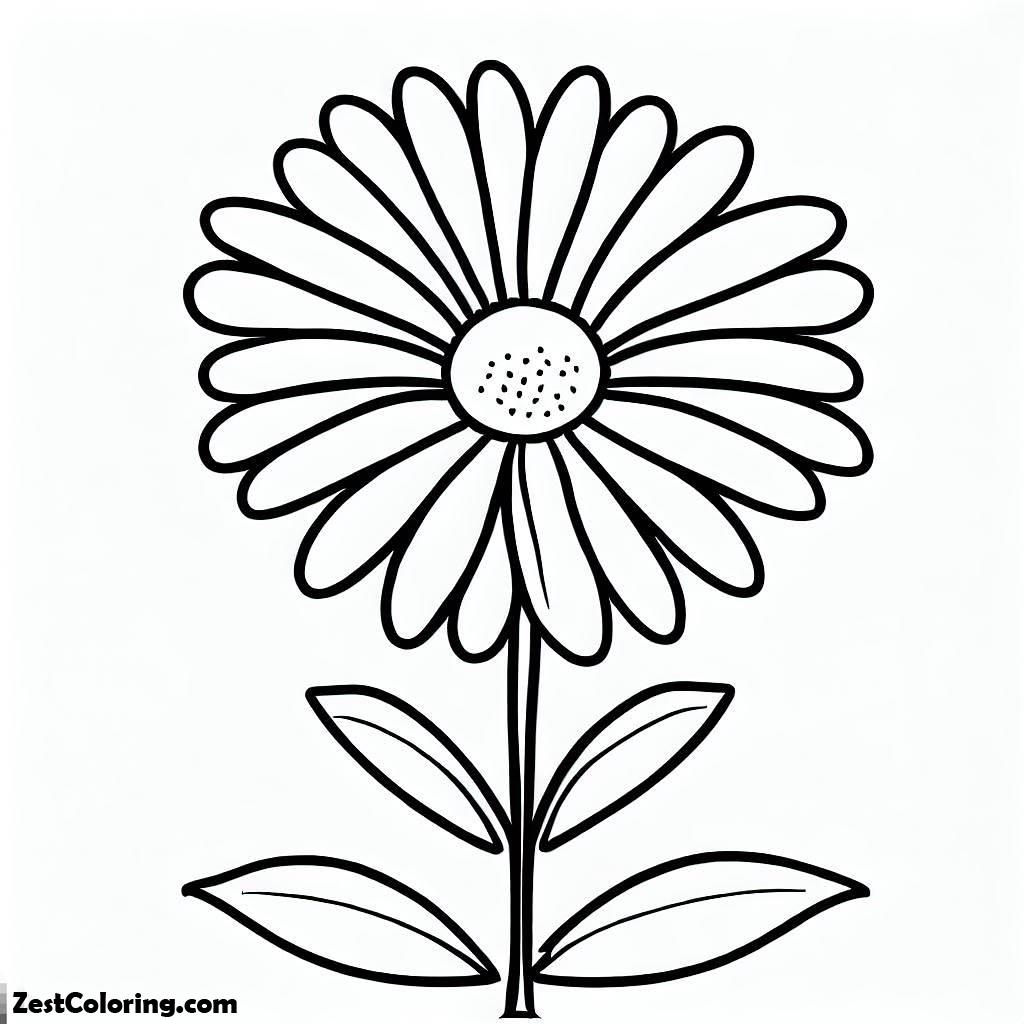 Daisy Flower, Picture Of Daisy Flower 2 Coloring Page: Picture Of Daisy Flower 2 Coloring PageFull Size Image