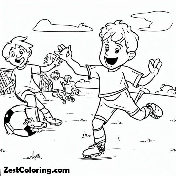 Playing Soccer Game After School Coloring Page Coloring For Kids playing-soccer-game-after-school-coloring-page-coloring-for-kids
