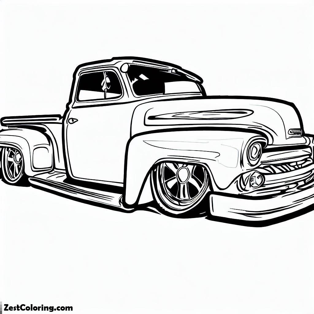 Printable 1950 Chevy Truck Lowrider Cars Coloring Pages : Coloring for ...