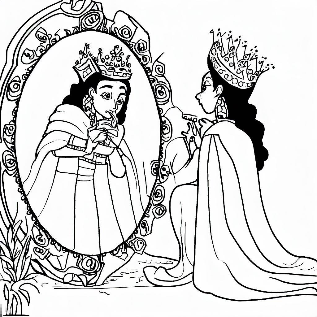 Queen Esther, Queen Esther Look Into Mirror Coloring Pages: Queen Esther Look Into Mirror Coloring PagesFull Size Image