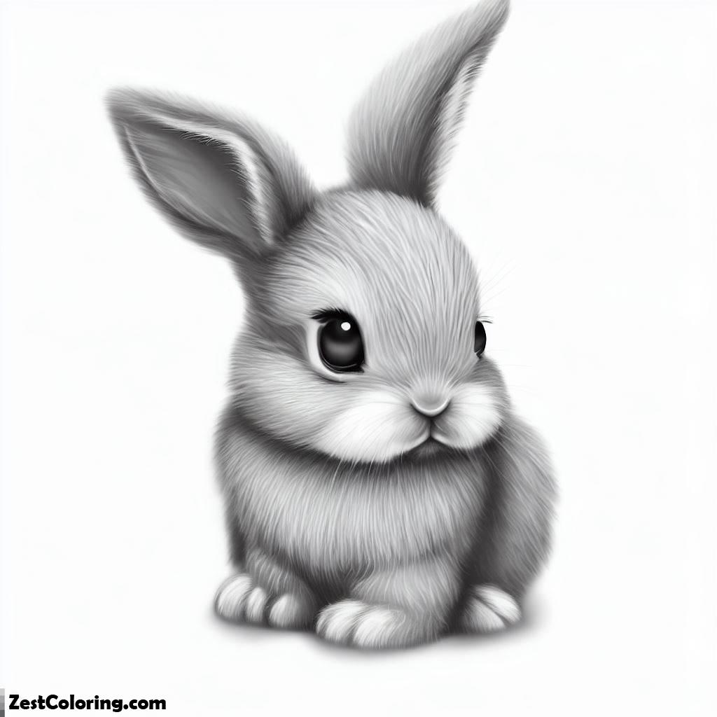 Realistic Rabbit Coloring Cute Realistic Bunny Coloring Pages