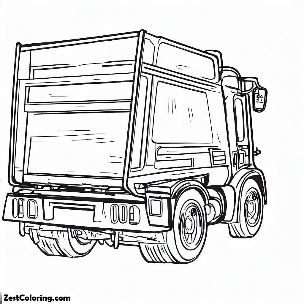 Garbage Truck, Rear Loader Garbage Truck Coloring Pages: Rear Loader Garbage Truck Coloring PagesFull Size Image