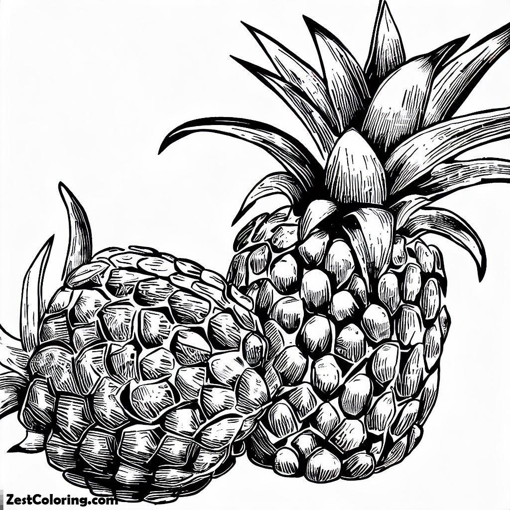 Pineapple, Red Spanish Pineapple From Venezuela Coloring Page: Red Spanish Pineapple From Venezuela Coloring PageFull Size Image