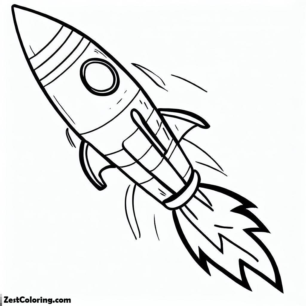 Rocket Ship, Rocket Ship Very Fast Speed Coloring Page: Rocket Ship Very Fast Speed Coloring PageFull Size Image