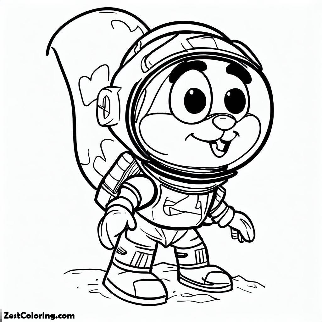 Astronaut, Sandy Cheeks As An Astronaut Coloring Page: Sandy Cheeks As An Astronaut Coloring PageFull Size Image