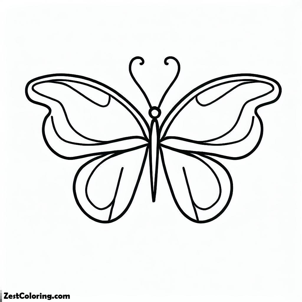 Butterfly, Simple Butterfly Graphic Drawing Coloring Page: Simple Butterfly Graphic Drawing Coloring PageFull Size Image