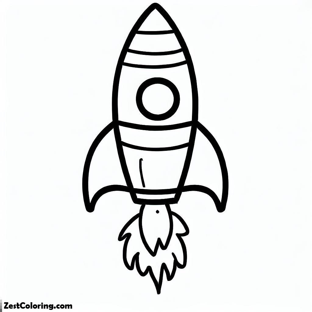 Mini Rocket Coloring Simple Rocket Picture To Color Coloring Page : Coloring for Kids ...
