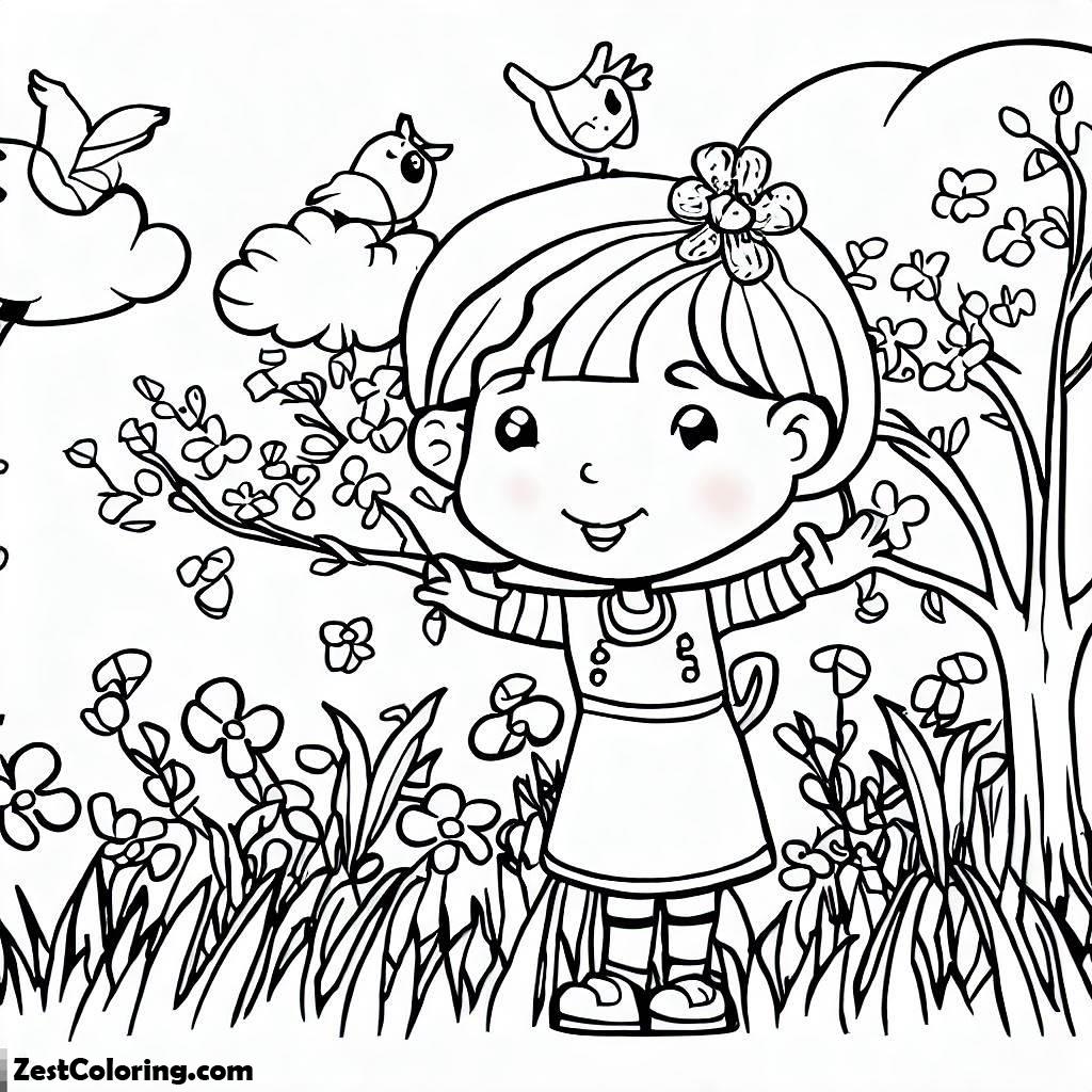 Springtime Coloring Page For Kids : Coloring for Kids – Smart, Creative ...