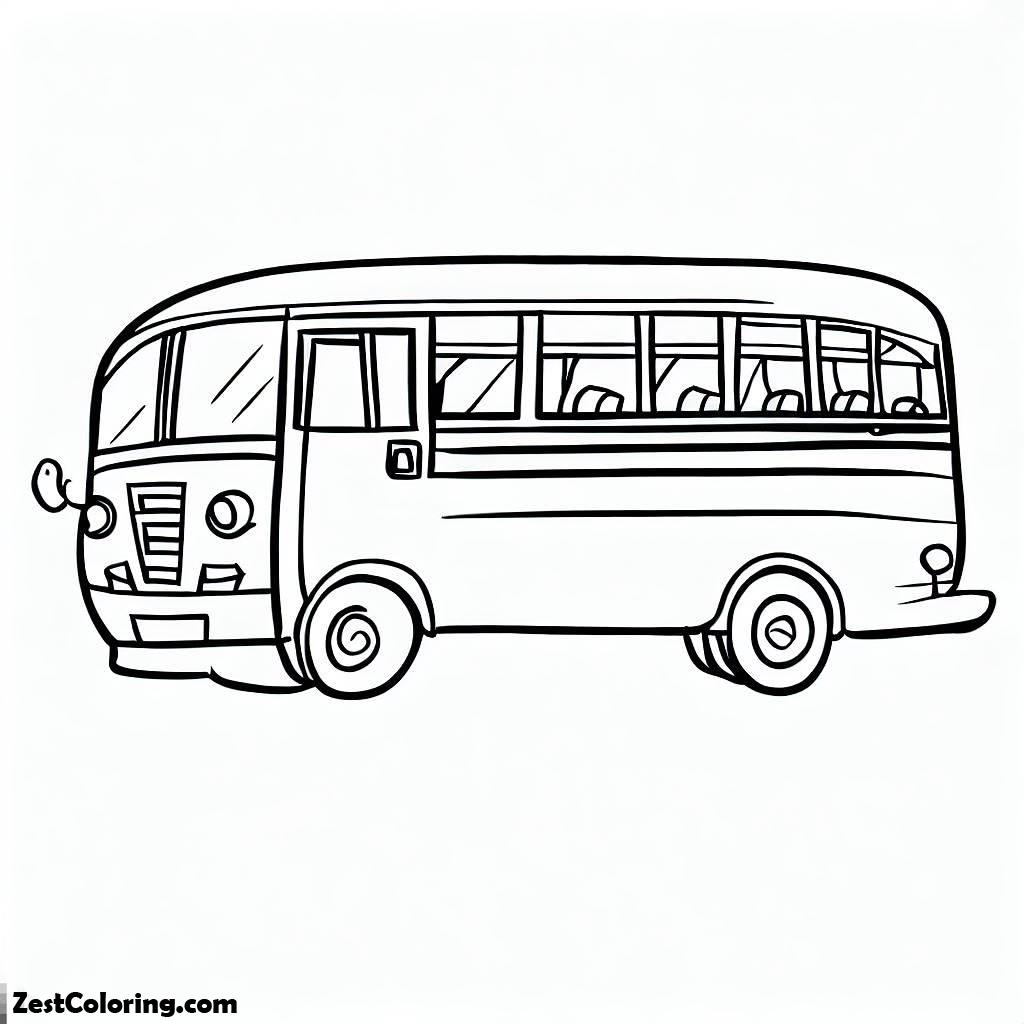 First Bus Colouring In Take A School Bus For First Day Of School Coloring Page : Coloring for ...