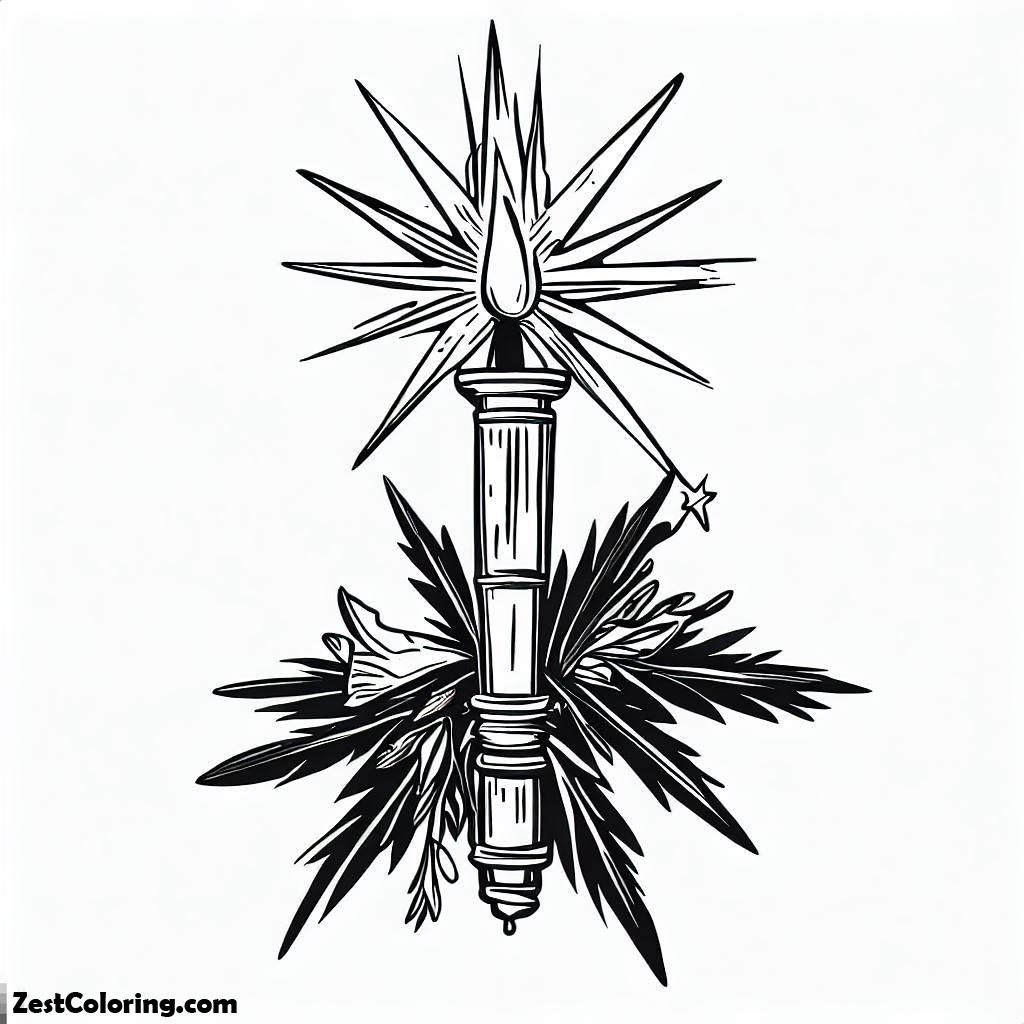 Christmas Candle, The Star Of Bethlehem Christmas Candle Coloring Pages: The Star Of Bethlehem Christmas Candle Coloring PagesFull Size Image