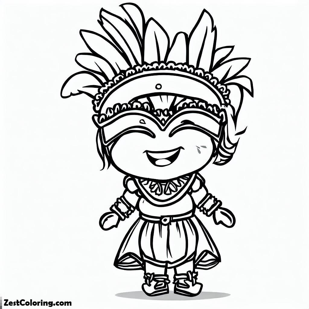 Mardi Gras, This Little Kid Wearing Costume For The Mardi Gras Coloring Page: This Little Kid Wearing Costume For The Mardi Gras Coloring PageFull Size Image