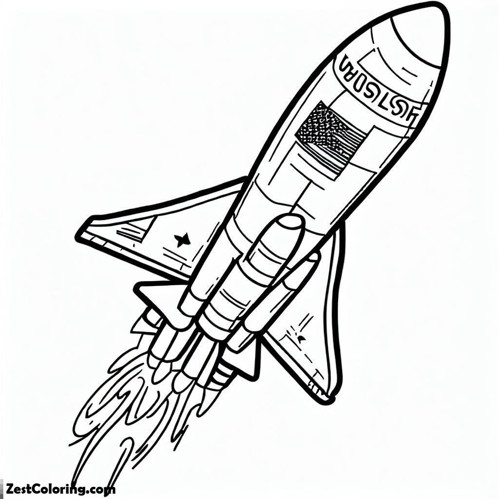 Usa Rocketship Coloring Page Coloringcom Sketch Coloring Page