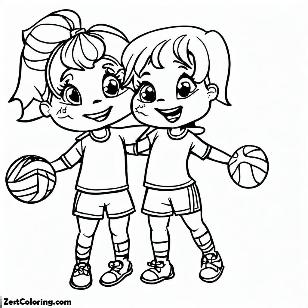 Volleyball, Volleyball Buddy Coloring Page: Volleyball Buddy Coloring PageFull Size Image