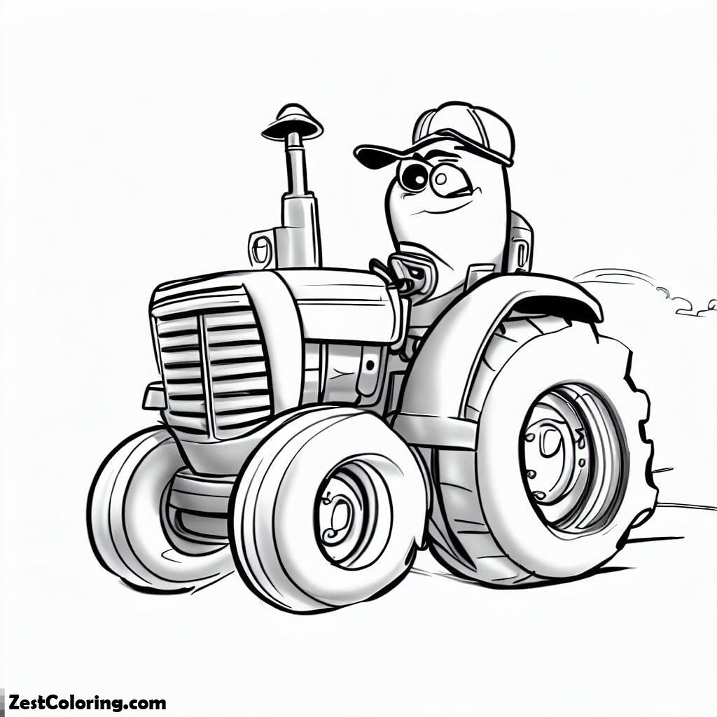 Tractor, Tractors Pixar Character Coloring Page: Tractors Pixar Character Coloring PageFull Size Image