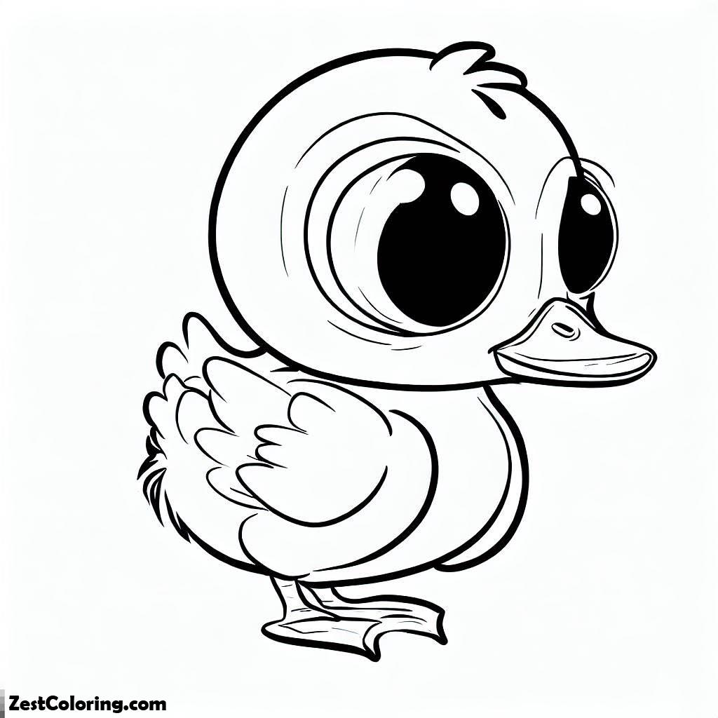Duckling, Big Eyed Duckling Coloring Page: Big Eyed Duckling Coloring PageFull Size Image