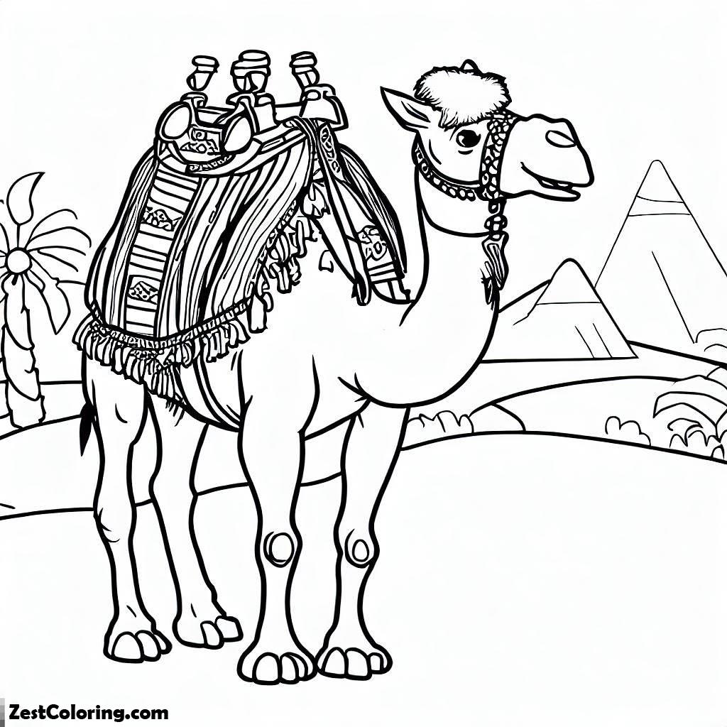 Camel, Camel In Egypt Coloring Page: Camel In Egypt Coloring PageFull Size Image