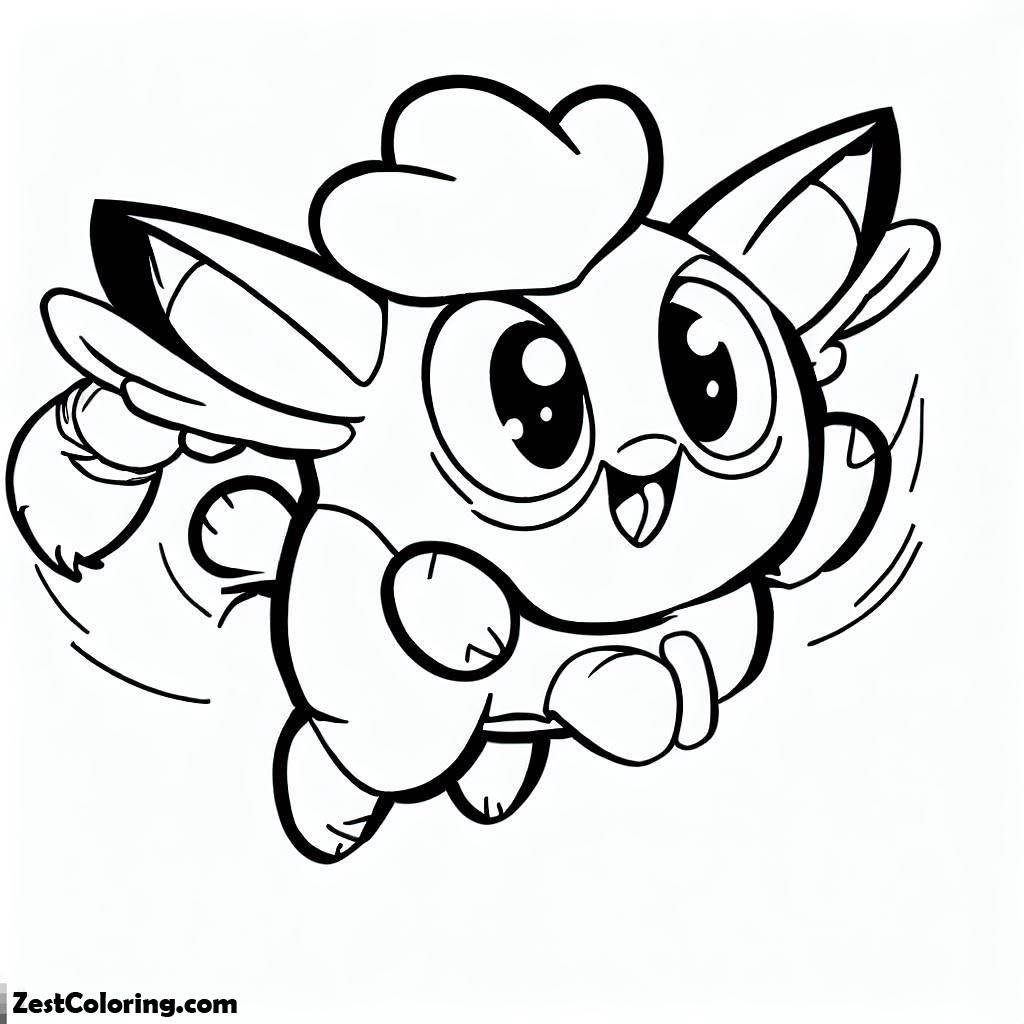 Jigglypuff, Jigglypuff Jumping Coloring Page: Jigglypuff Jumping Coloring PageFull Size Image