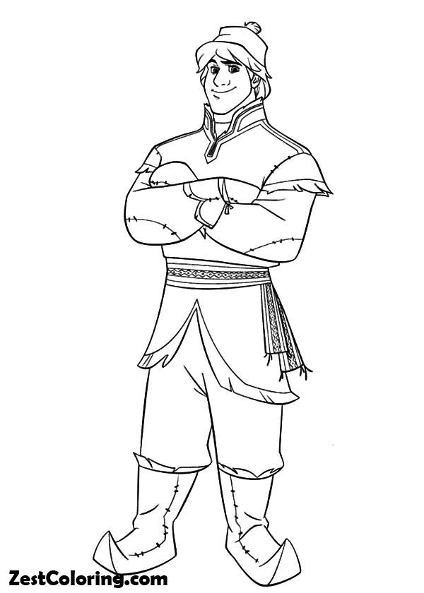 Kristoff (Disney's Frozen), Kristoff Standing Still Coloring Pages: Kristoff Standing Still Coloring PagesFull Size Image