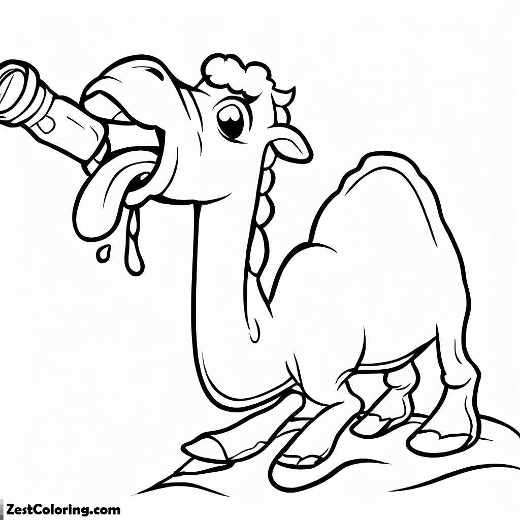 Camel, Thirsty Camel Coloring Page: Thirsty Camel Coloring PageFull Size Image